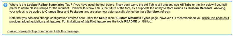 DLRS Custom Metadata Tab Info